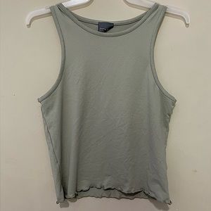 Sea Green Regular Length Lettuce Edge Tank Top
